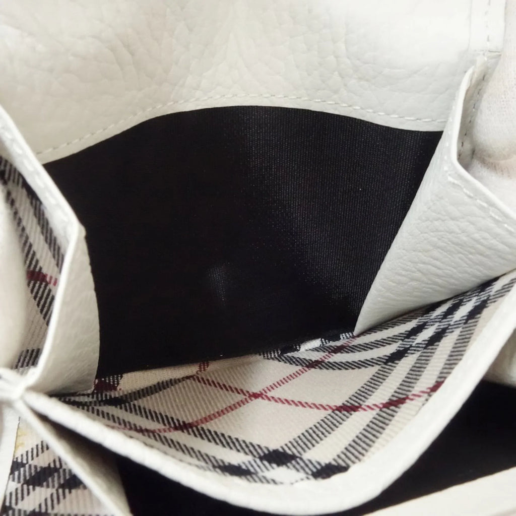 BURBERRY Business Pre-Owned leather card 083535 (Good) holder white case