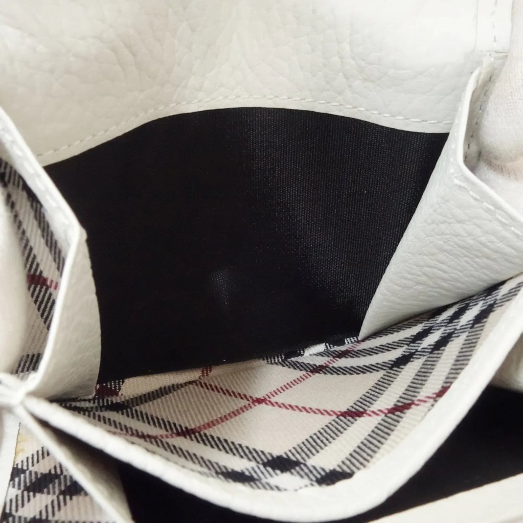 BURBERRY Business Pre-Owned leather card 083535 (Good) holder white case