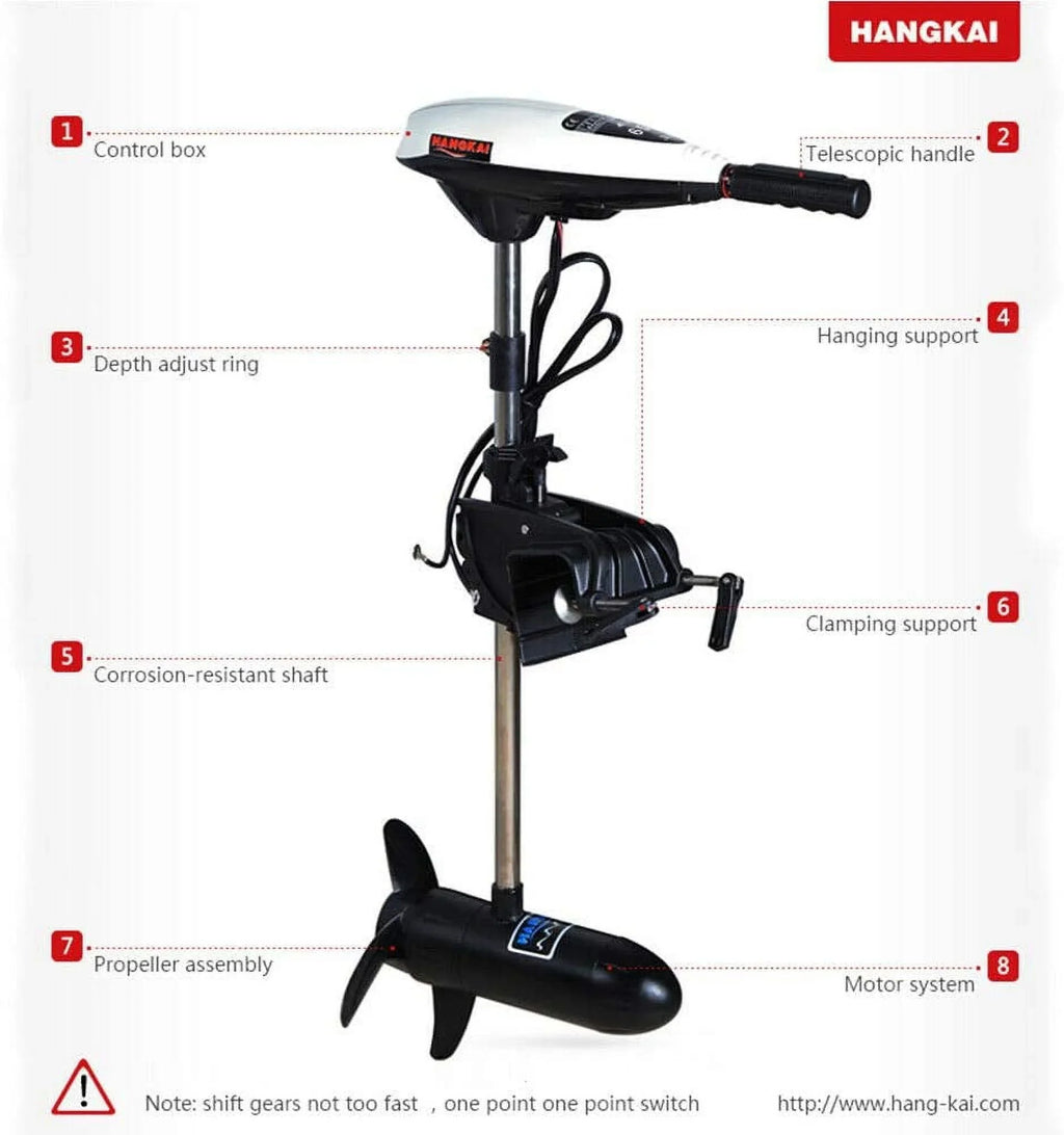 Outboard Inflatable 65lb Fishing 660W Boat Outboard Electric 12V Boat Brush Motor Engine Engine Motor
