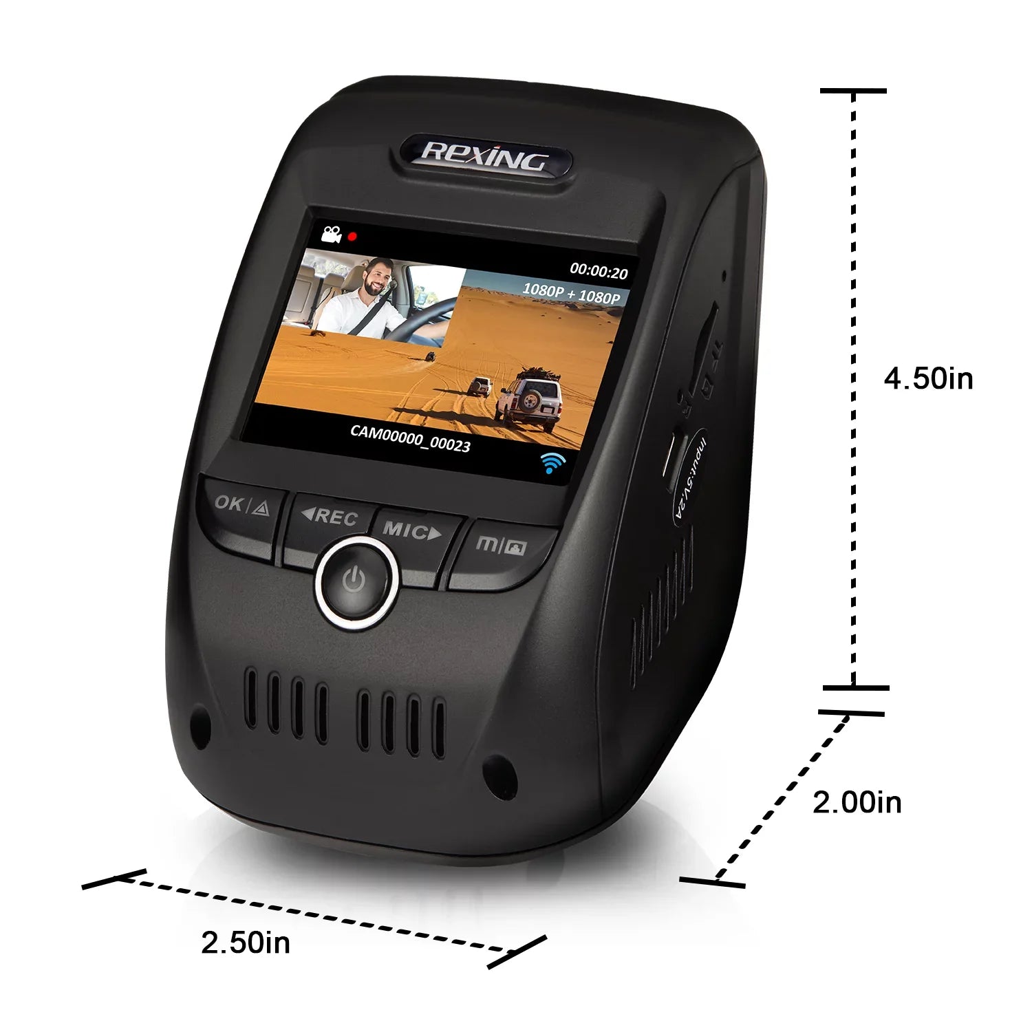 1080p and Rear Front Dash Full Rexing Pro HD V1P Cam