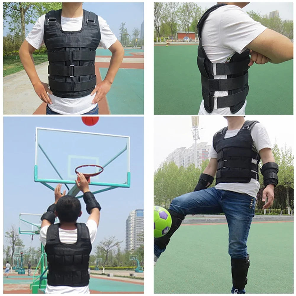 Exercise (Empty), Training for Max. Strength Vest Loading Walmeck 50kg , Load Waistcoat, Weighted Oxford Weight Adjustable