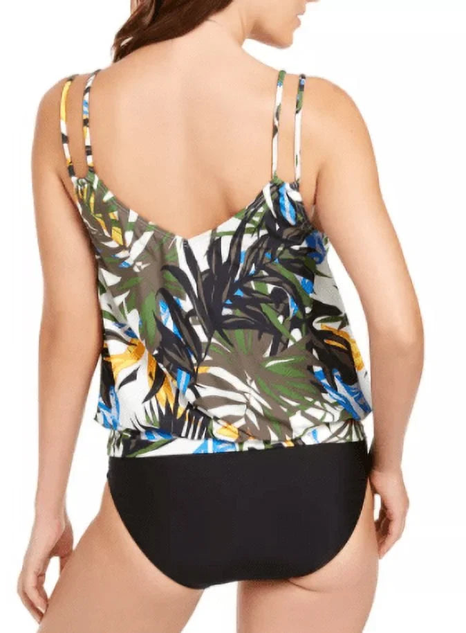 Klein Calvin Blouson top, OLIVE US Swim TROPIC 2X-Large RAINFOREST MULTI Tankini