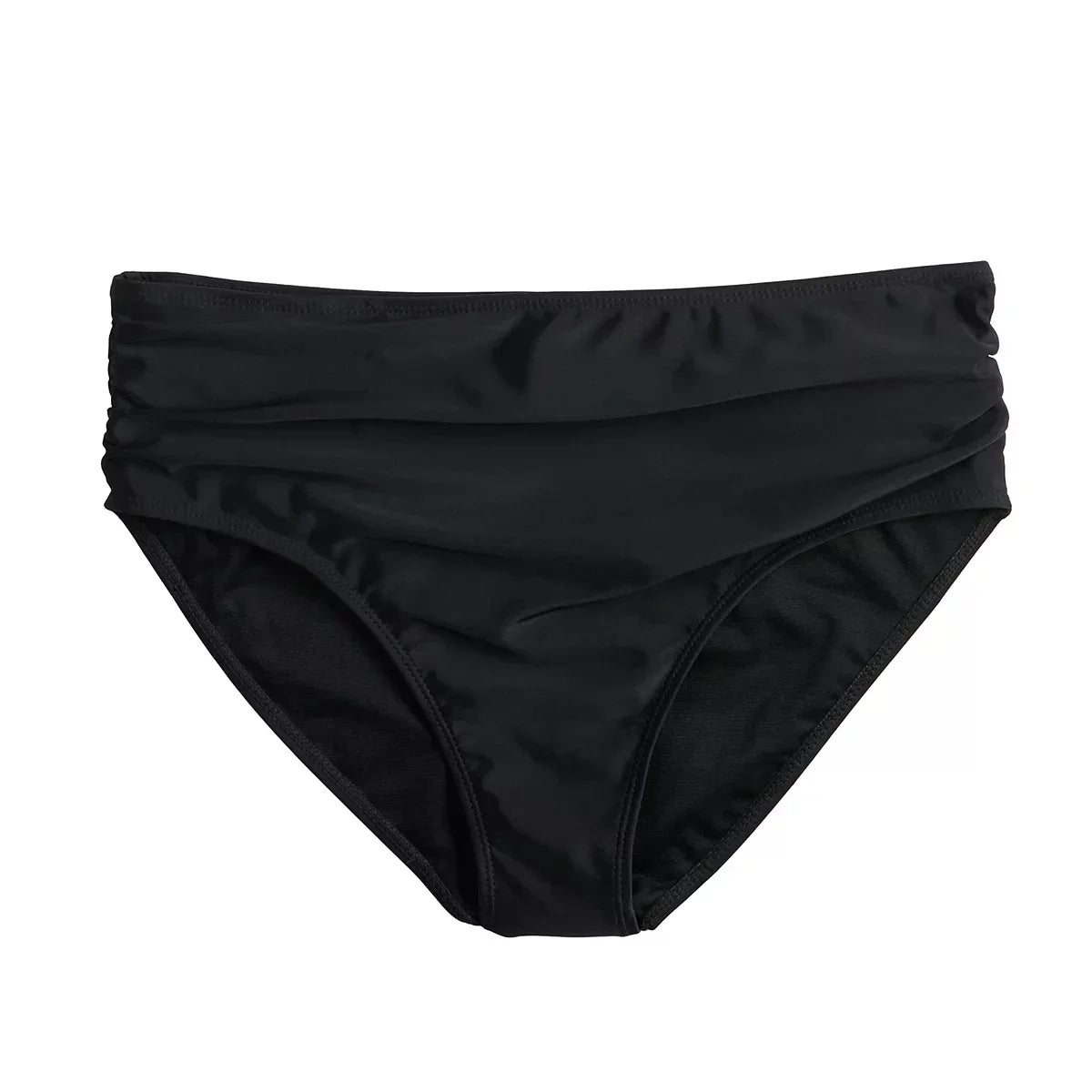 '+ Front S Shirred Waist Nicole Top 2Pc BLACK Miller Twist Bikini Bottom Hi