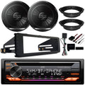 Built-In, Car Single CD 6.5" JVC Amazon 98-2013 Multimedia Coaxial Audio USB DIN with 2x Install Alexa AM/FM Stereo Player Speakers, Kit Car Bluetooth Adapter KD-T920BTS AUX Receiver Harley 2-Way