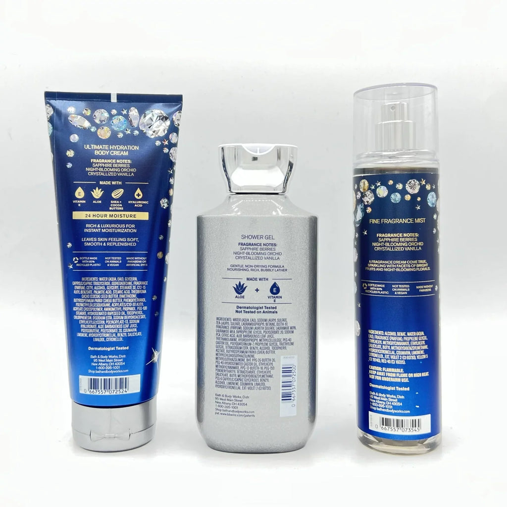 Body Shower 10oz Body 8oz Bath Cream, and Mist Fine & 3-Piece Works Gel Bright Fragrance Bundle 8oz Dream