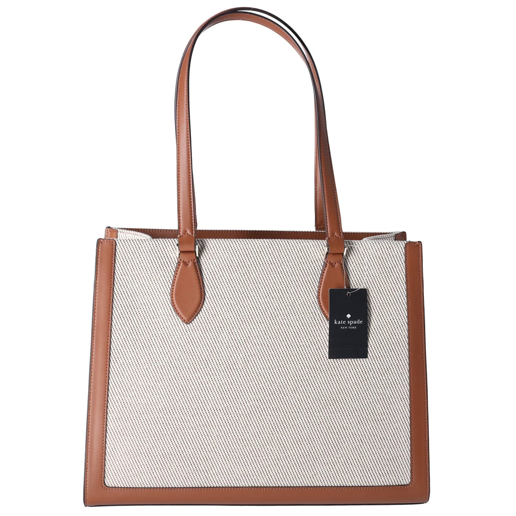 Canvas Leather Shoulder Large KF508 Warm Kate Ellie Spade Tote Gingerbread