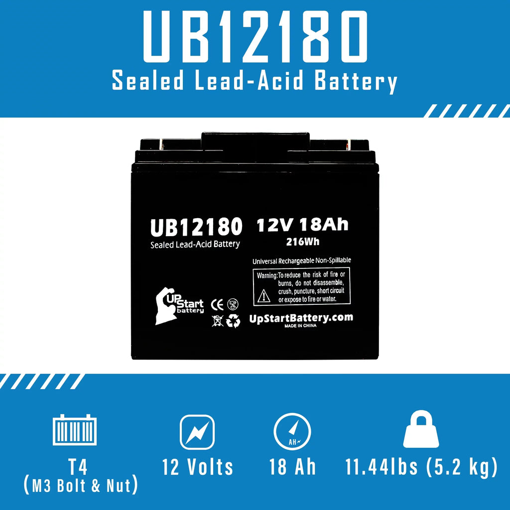 Terminal, Universal CFM12V18 - Pack - UB12180 Acid SLA) (12V, PICHER EAGLE AGM, Battery Compatible Replacement Sealed 18000mAh, 3x 18Ah, T4 BATTERIES Lead Battery