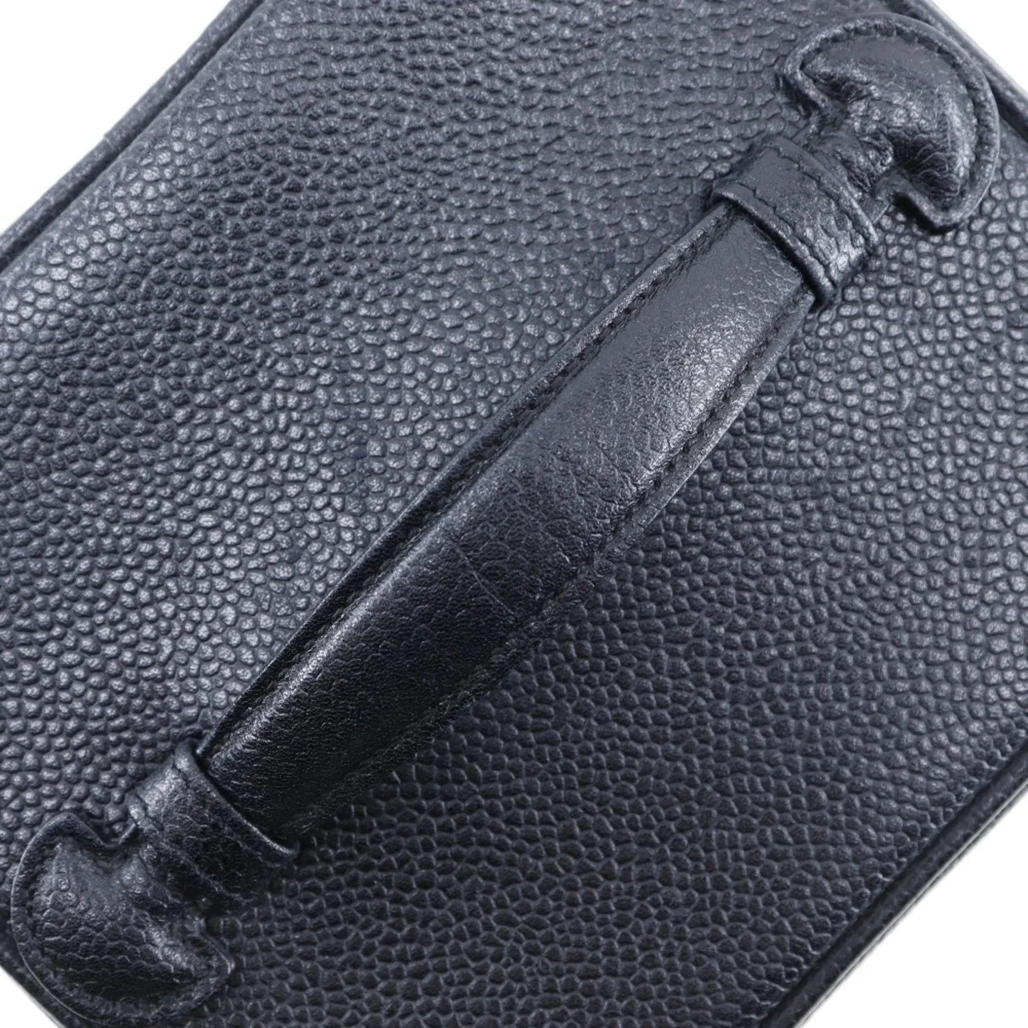 in Mark Vanity Handbag Black Made Matte France (Good) Pre-Owned Skin Coco Caviar Zipper Ladies CHANEL
