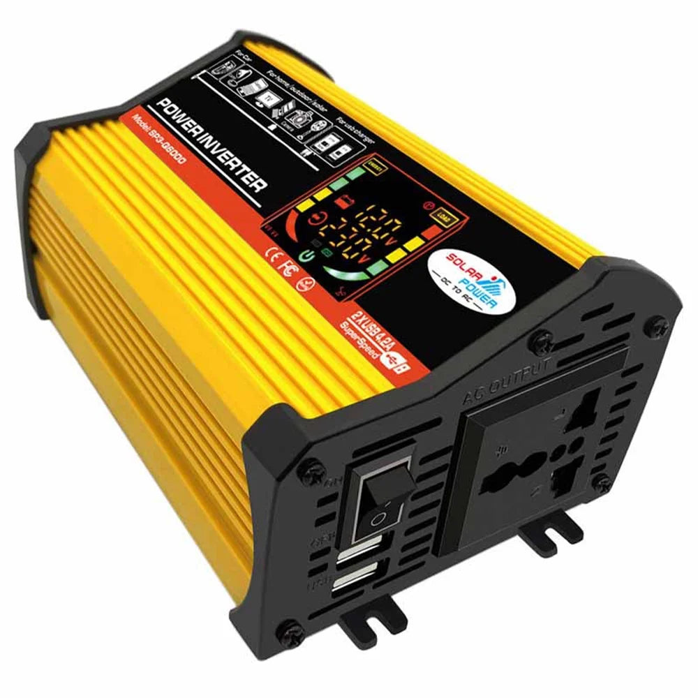 Converter Intelligent Sine Display Car Power USB 6000W Fast 500W Wave Adapter Auto Ports Charger ALLTIMES DC12V-AC220V Inverter Charging Digital Modified 2 Reted