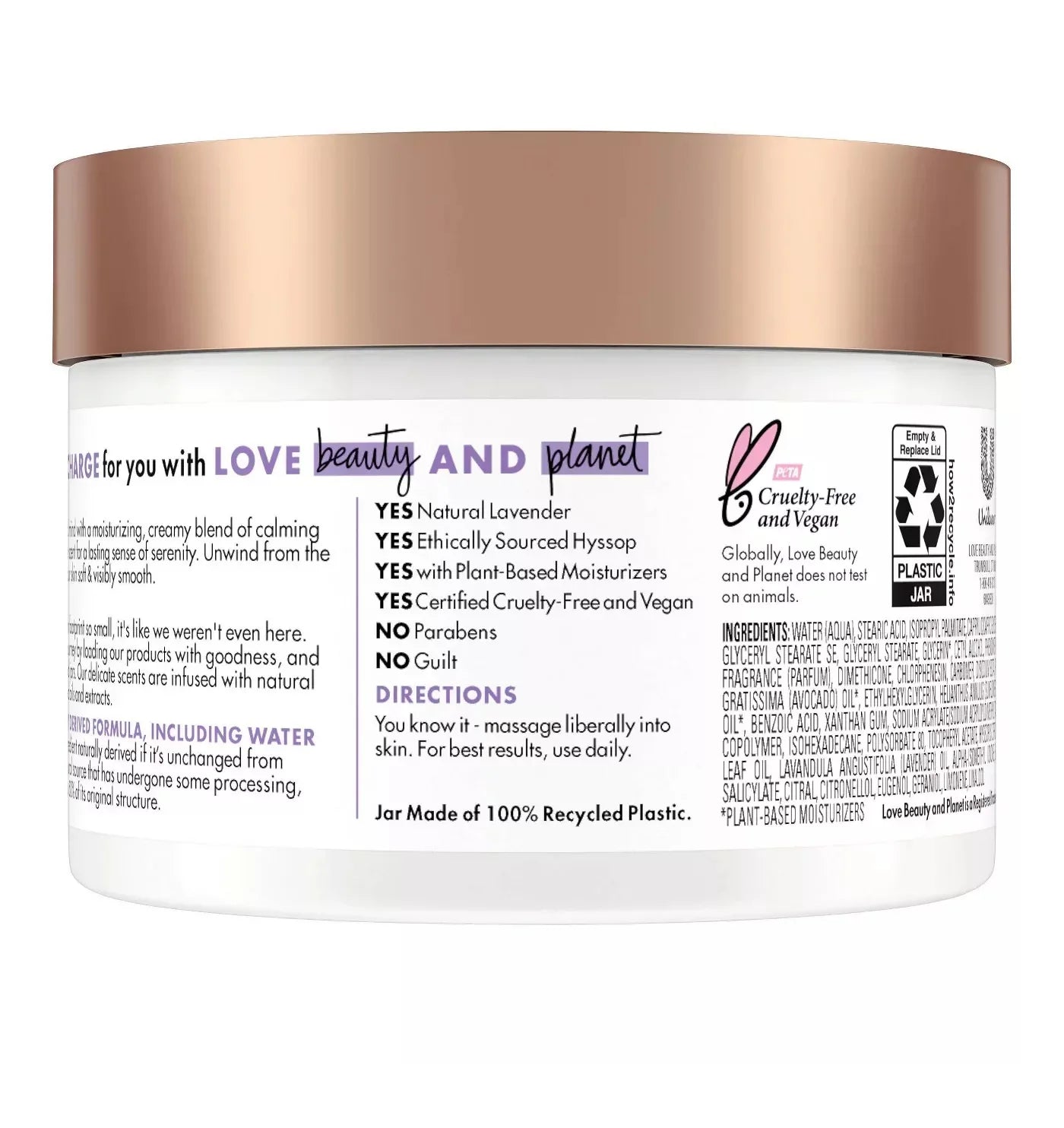 Cream (20 Lavender x Total oz Ounces) Lotion 2 Hyssop & Beloved Body Jar - 10