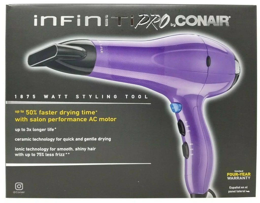 Styling Pro Salon Watt Dryer Performance Infiniti 1875 Motor Hair Conair Tool AC