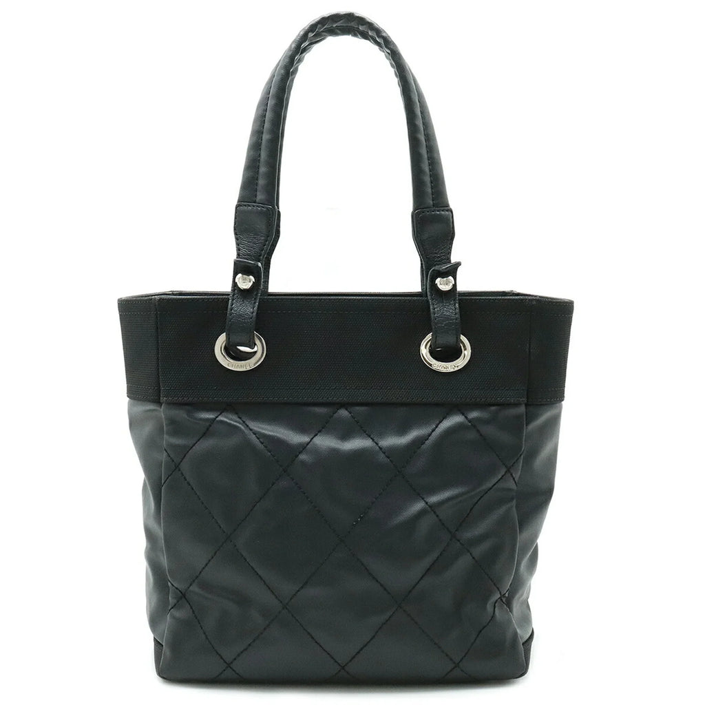 Bag Biarritz Tote Canvas (Good) CHANEL Coated Leather Paris Pre-Owned A34208 PM Shoulder Black
