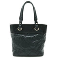 Bag Biarritz Tote Canvas (Good) CHANEL Coated Leather Paris Pre-Owned A34208 PM Shoulder Black
