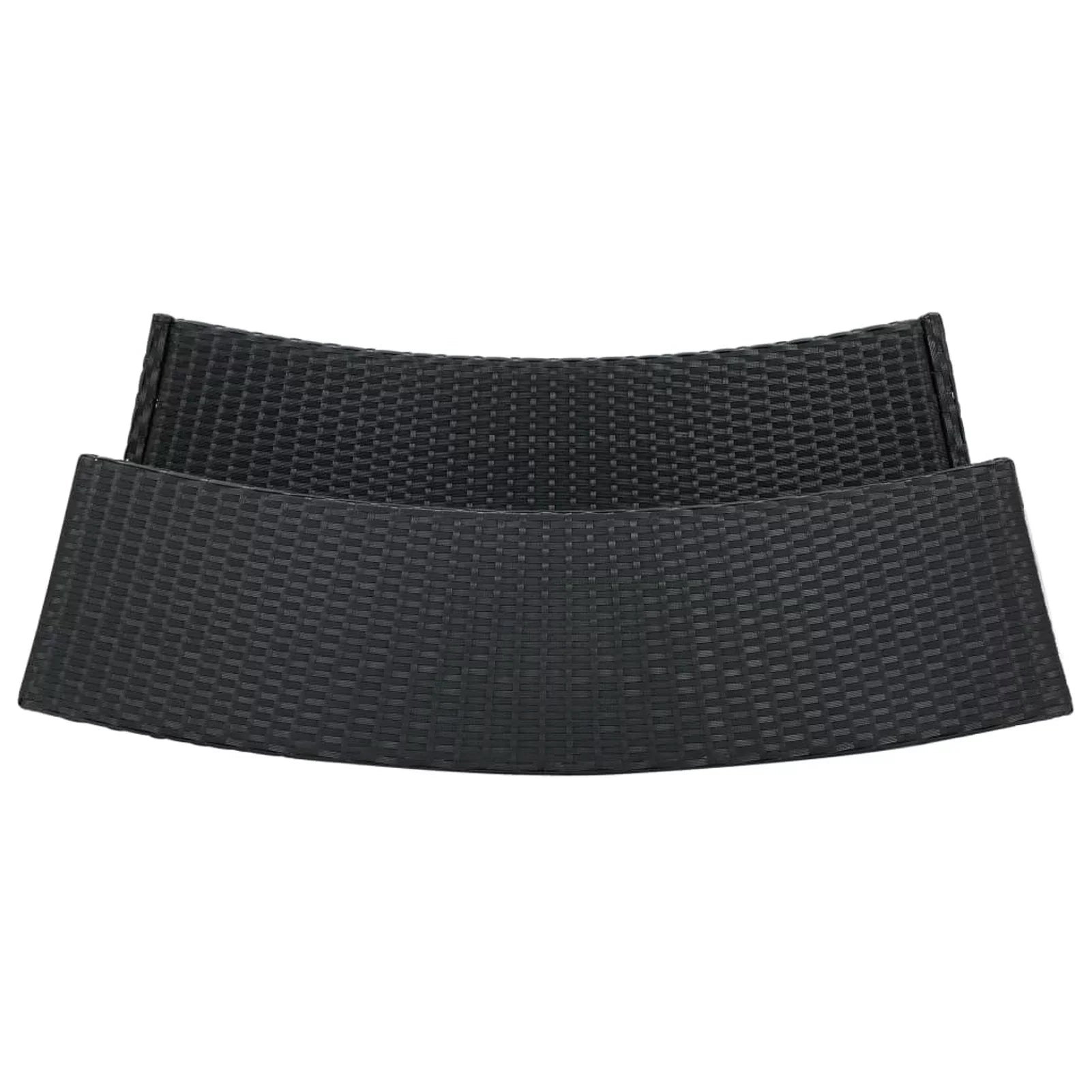 with Garden, Furniture Cushioned Patio, Patio Rattan Poly 2 Bar Backrest and Bar Black Set Bar Stool Balcony, Outdoor Footrest and Anself Chair Piece 3 for Table Backyard,