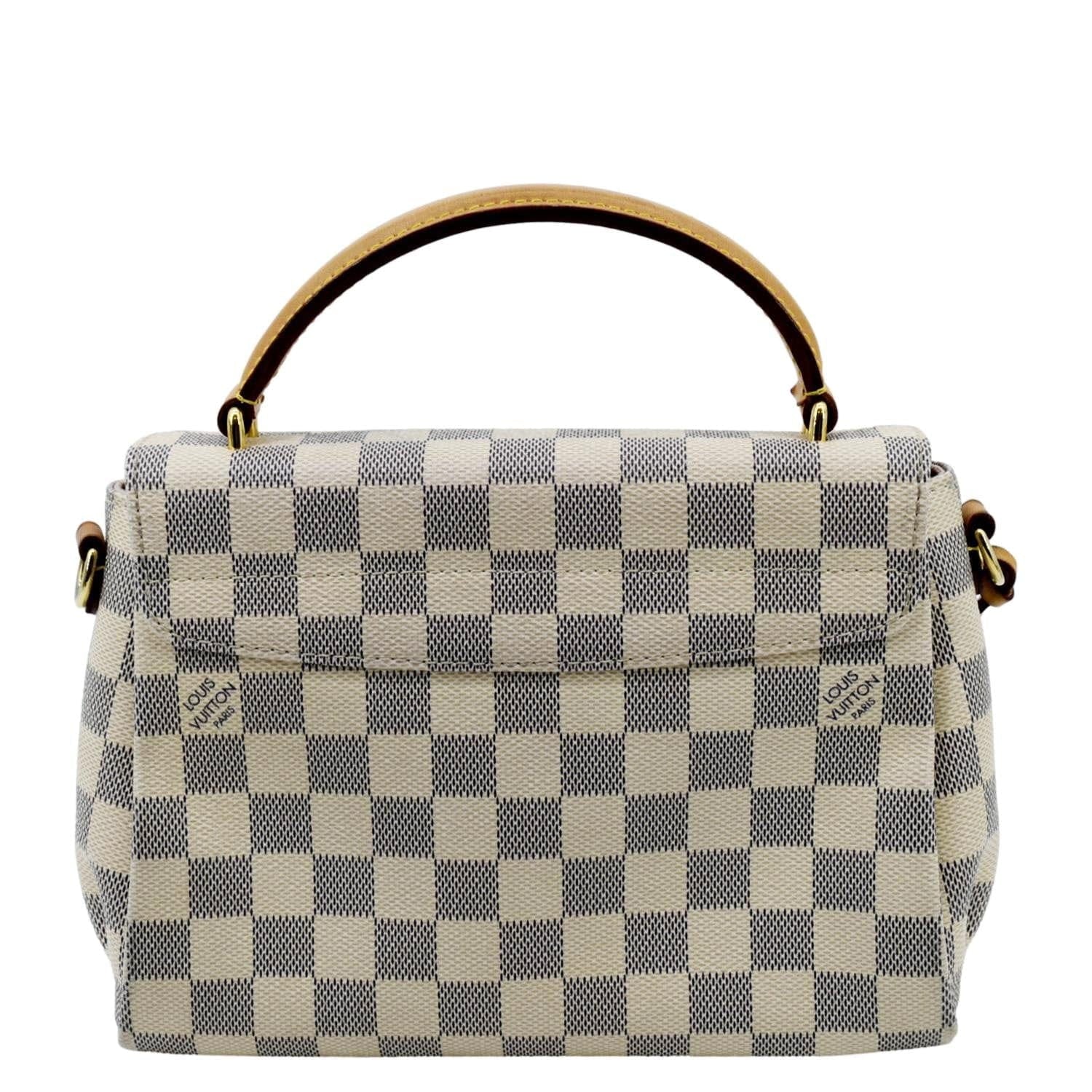 White VUITTON Damier Crossbody Croisette Pre-owned LOUIS Satchel Bag Azur