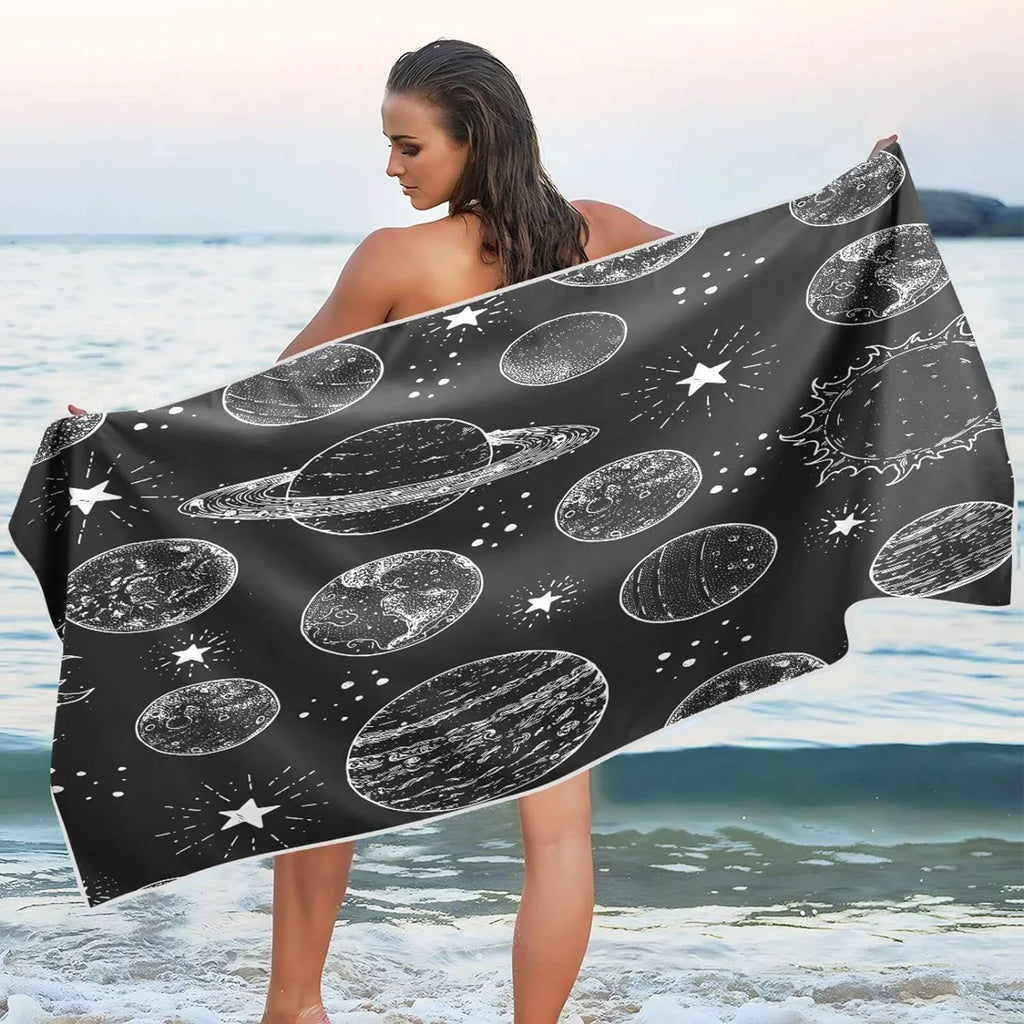 for Camping Holiday（387） Towels Quick Bestwell Towel Compact - Oversized Pattern - Towel Swimming Beach Absorbent Space Travel Super Lightweight Dry Planets