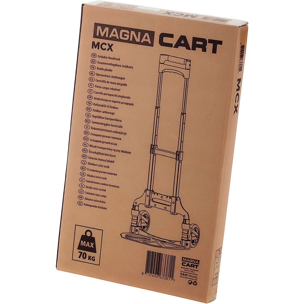 Personal Pack) Hand with Folding Wheels, Rubber Magna (3 MCI Truck Cart