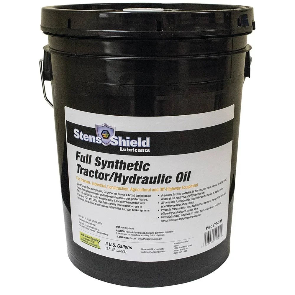 for New Shield Gallon Hydraulic pail Stens Oil Full-synthetic, 5 770-736
