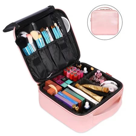 Women Cosmetic Digital Make Toiletry ZBH Makeup Train for Accessories Storage Brush Organizer Bag Tool Travel Up Makeup Jewelry Makeup Case with Compartments Adjustable