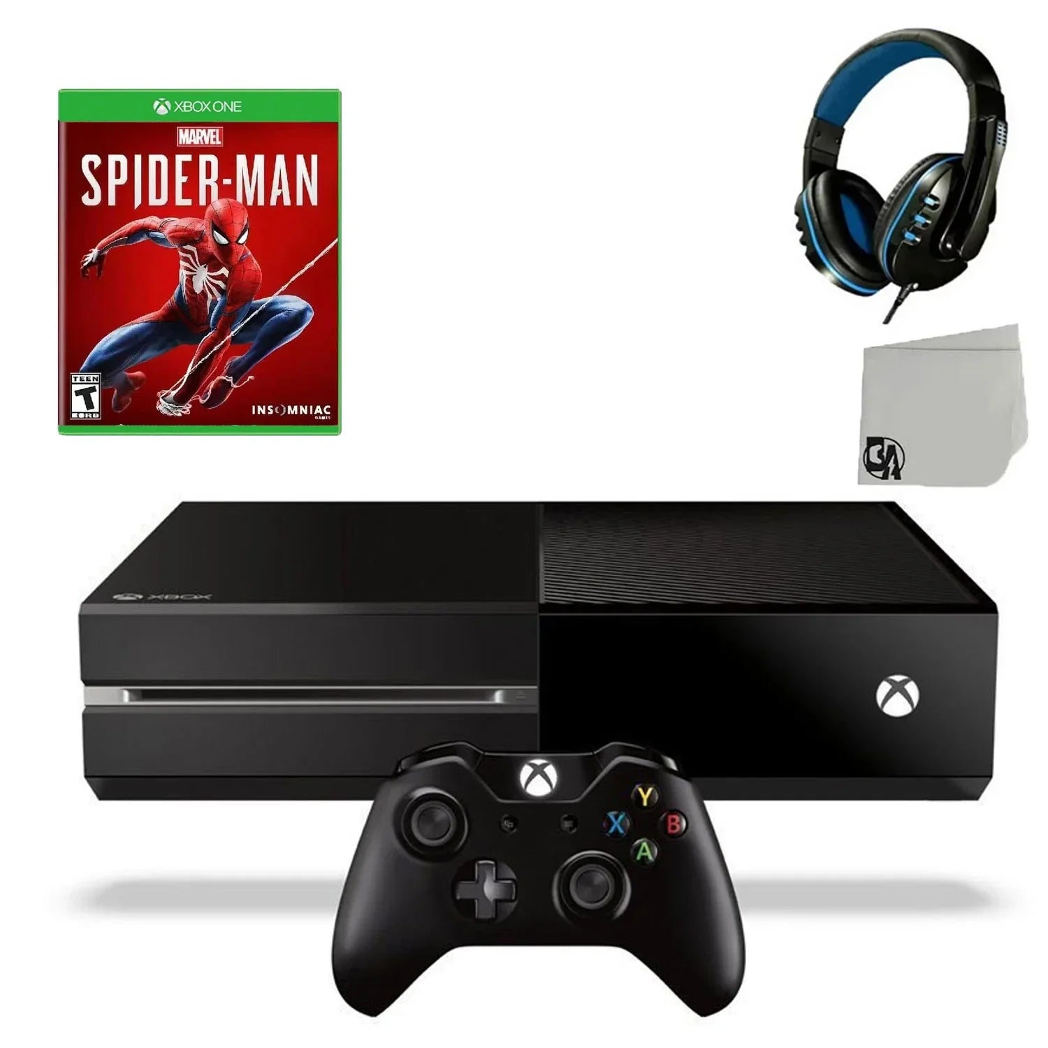 AXTION Gaming Used 500GB Headset Original BOLT Game Bundle With One Console Microsoft Spider-Man Black Xbox