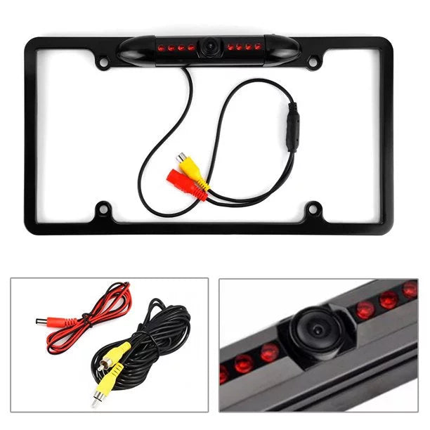 Black Backup License Plate ALPINE X308U Camera Frame for Rearview