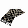 accessory block Pre-Owned men's scarf brand (Good) FENDI check Zucca fringe pattern