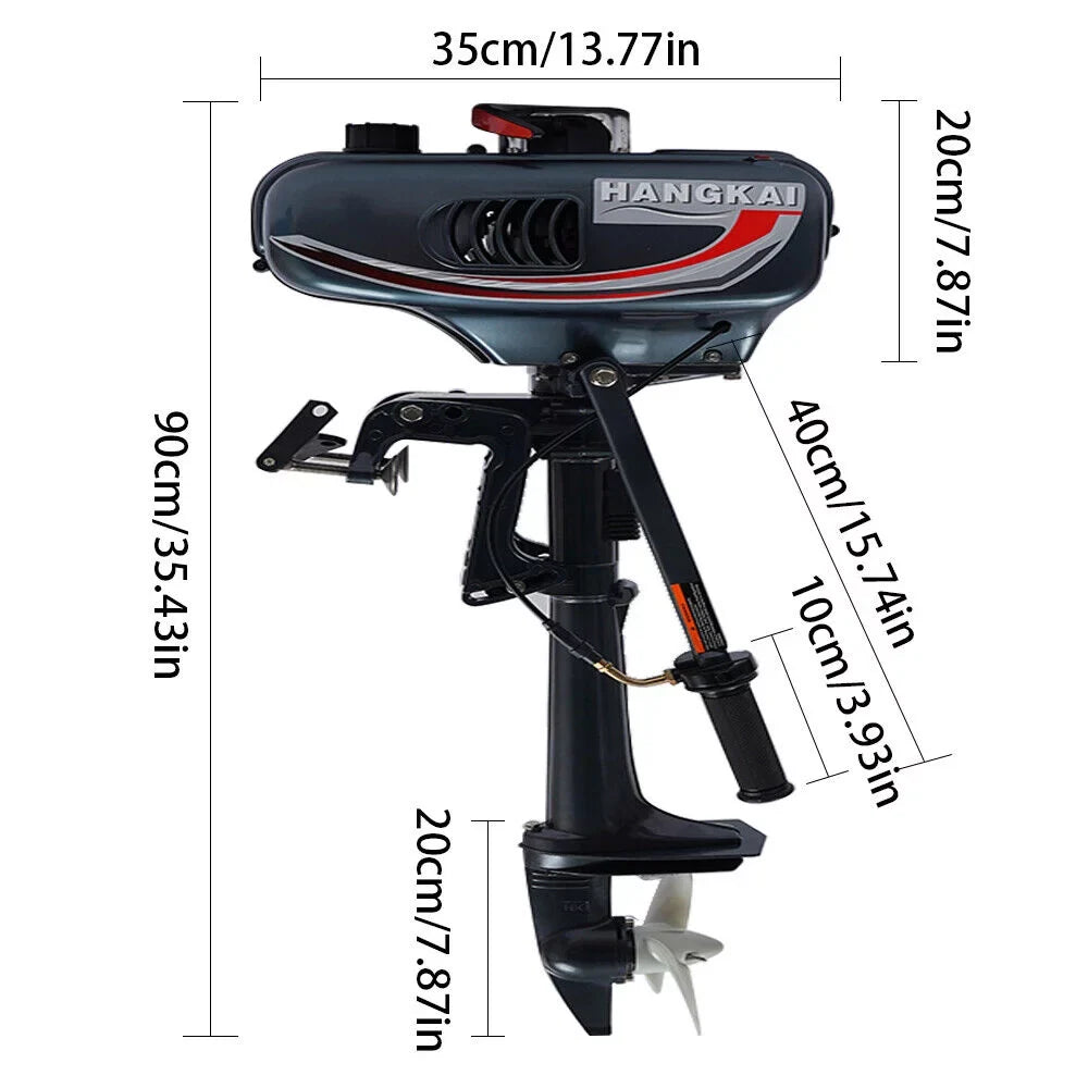 H Outboard 3.5HP / 2-Stroke System 10 Fishing Km Petrol Boat Motor CDI Engine