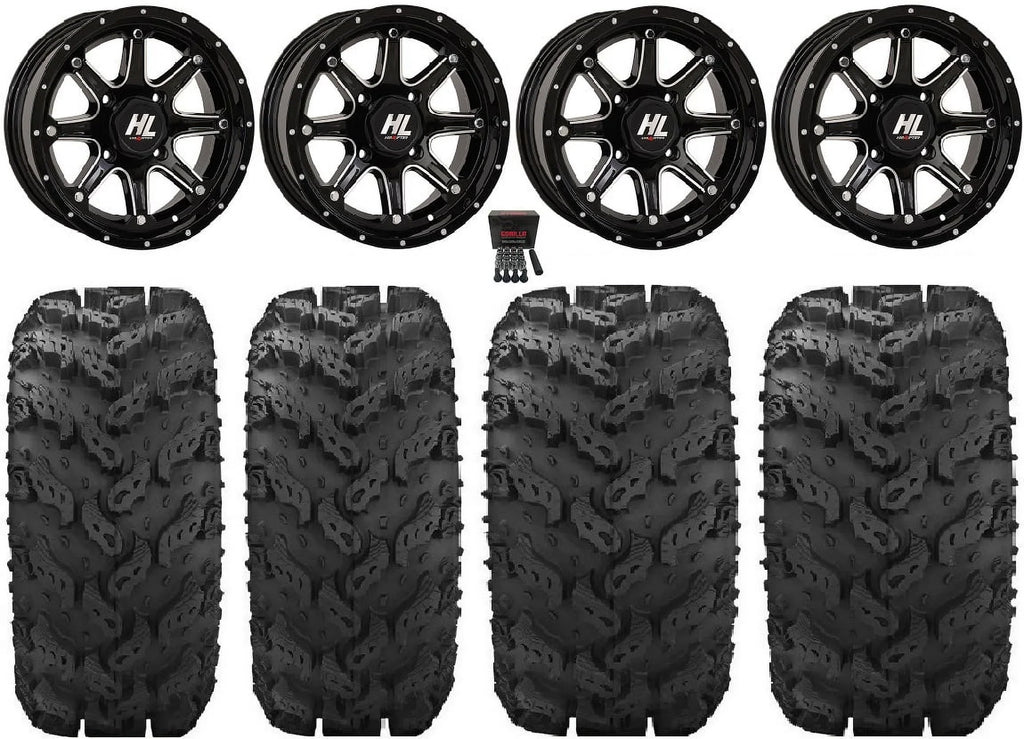 Machined Teryx HL4 Kawasaki Mule Reptile 26" Wheels Lifter 14" High Tires
