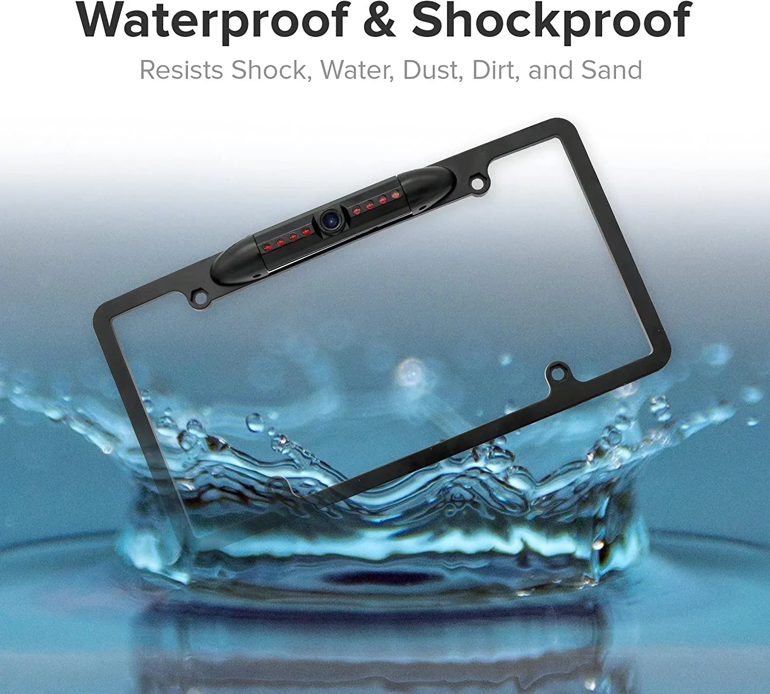 Black Backup License Plate ALPINE X308U Camera Frame for Rearview