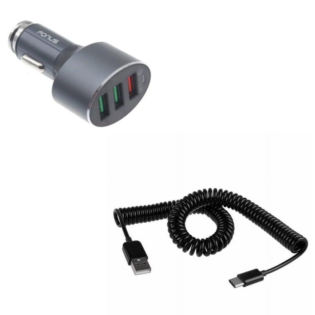 Quick - A9 5 Note A10e 10 Sony 2 XP3 Car 7, - Plus for Note Charger Redmi Galaxy Xiaomi Z3R Xperia USB USB 10 XP8 Plus Mi Coiled A50 Type-C 3-Port 1 Fold Samsung Mix 9T 42W - w A20 Cable Sonim