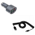 Quick - A9 5 Note A10e 10 Sony 2 XP3 Car 7, - Plus for Note Charger Redmi Galaxy Xiaomi Z3R Xperia USB USB 10 XP8 Plus Mi Coiled A50 Type-C 3-Port 1 Fold Samsung Mix 9T 42W - w A20 Cable Sonim