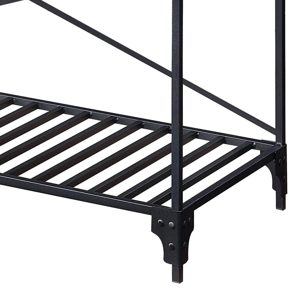 and Kitchen Black Concrete 2-shelf Island Faulkner