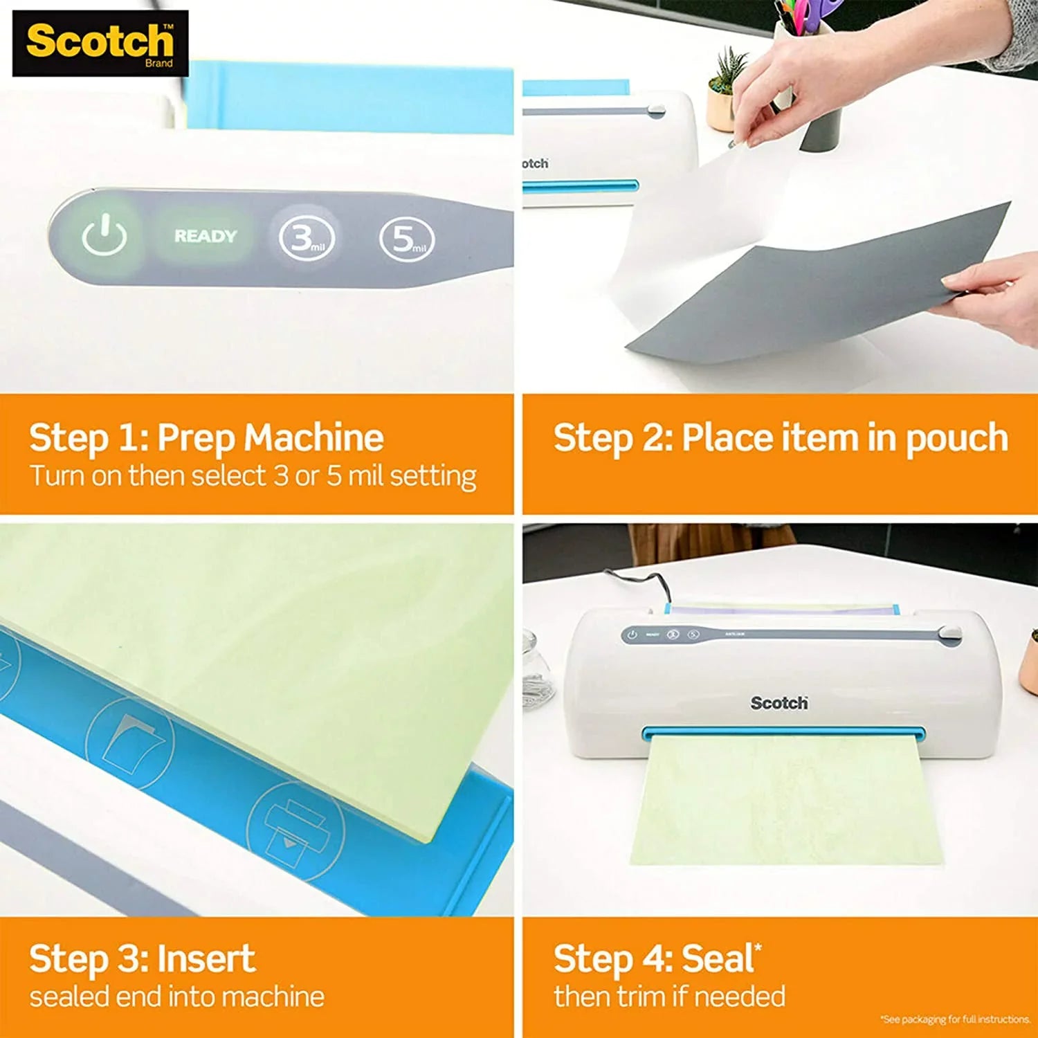 (TP3854-100) 11.4 Size Pouches, Scotch Letter 100-Pack, 8.9 Laminating x Thermal Inches, Sheets