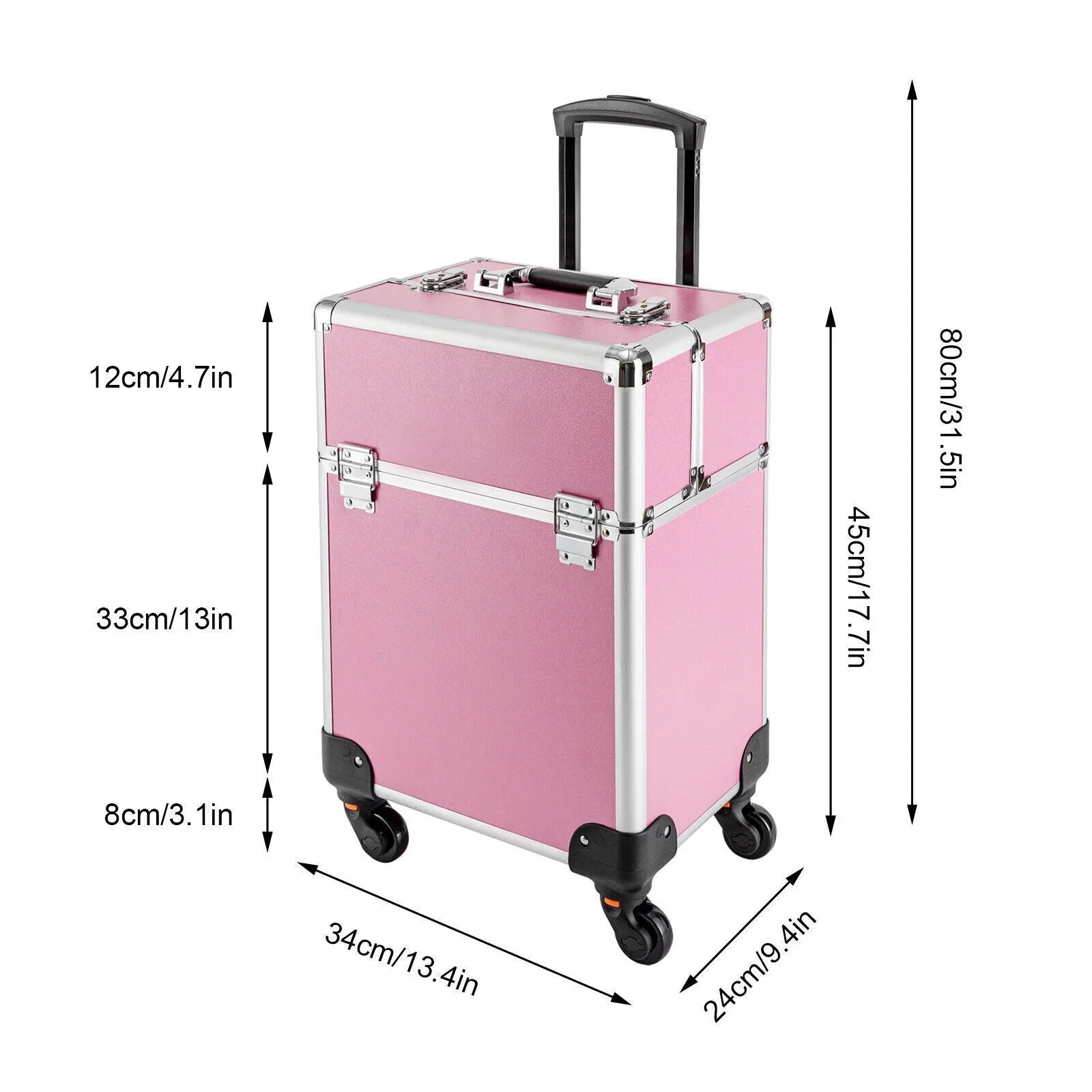 Makeup Cosmetic Trolley Large Adjustable Barber Organizer Miumaeov Personal Case Dividers for Travel Salon Care Cosmetic Professional Train Case Case Beauty Storage Rolling