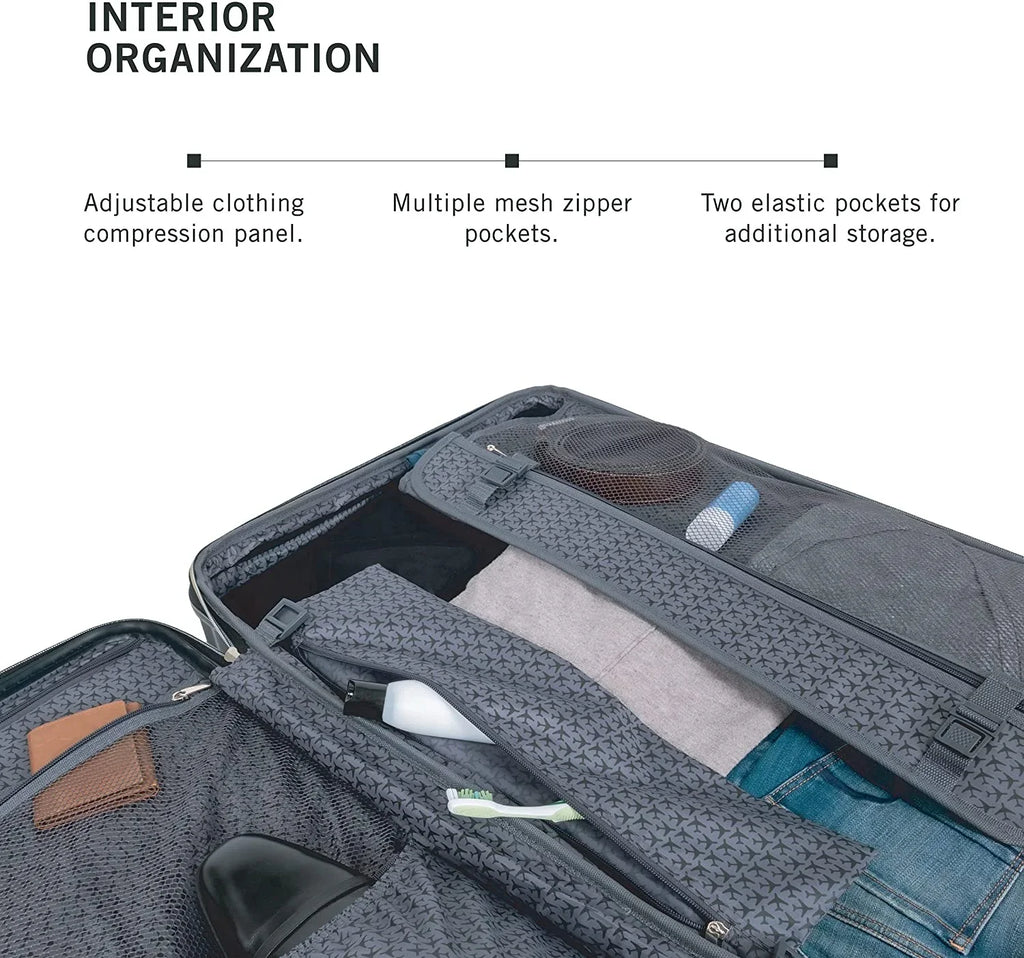 Lightweight Square Hardside Navy, Luggage, Expandable 28-Inch Checked Navy Spinner REACTION Madison Checked Cole Kenneth Chevron 28-Inch