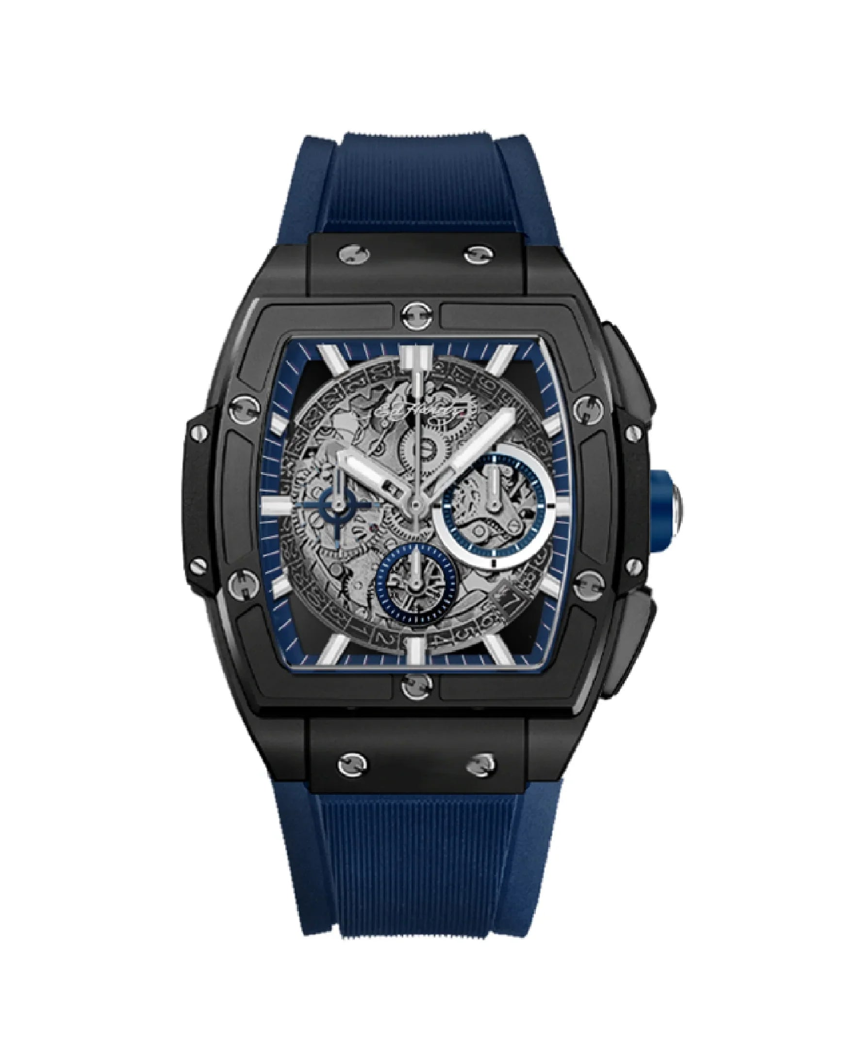 Ed Navy/Silver Analog Watch Strap Singles Hardy Silicone Men's