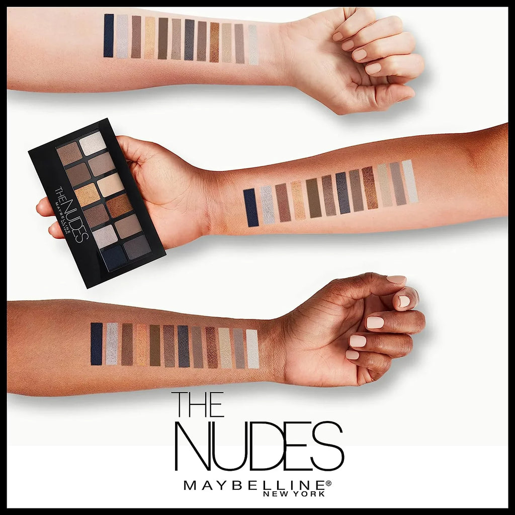 Shades, The Eyeshadow Pigmented Blendable and Powder, Count Palette Maybelline Makeup, 1 12 Nudes Shimmer Matte