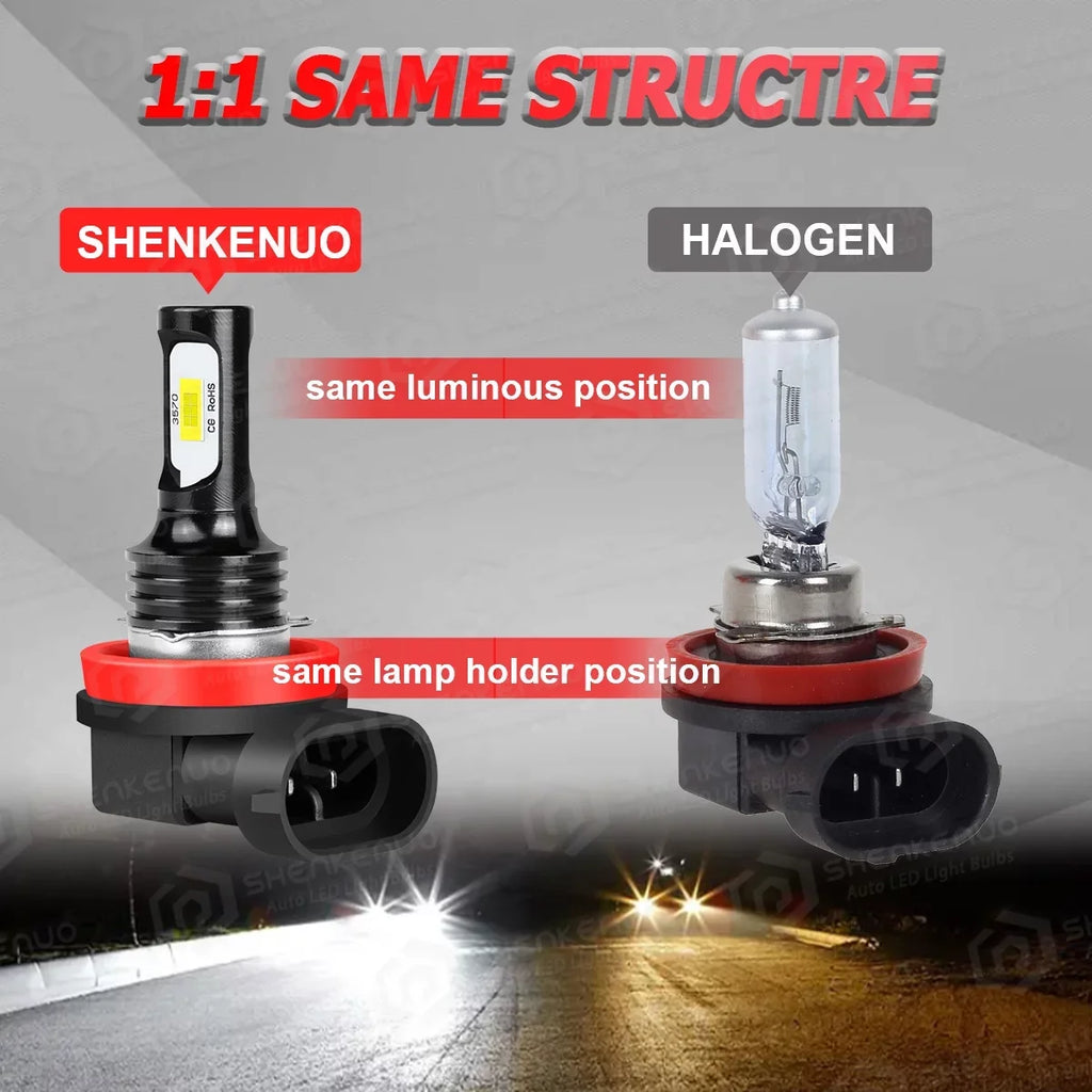 Headlight 9005 For 6000k Bulbs H11 Light Fog 2016-2020 H8 Beam H11 High/Low LED Civic 6Pcs Honda