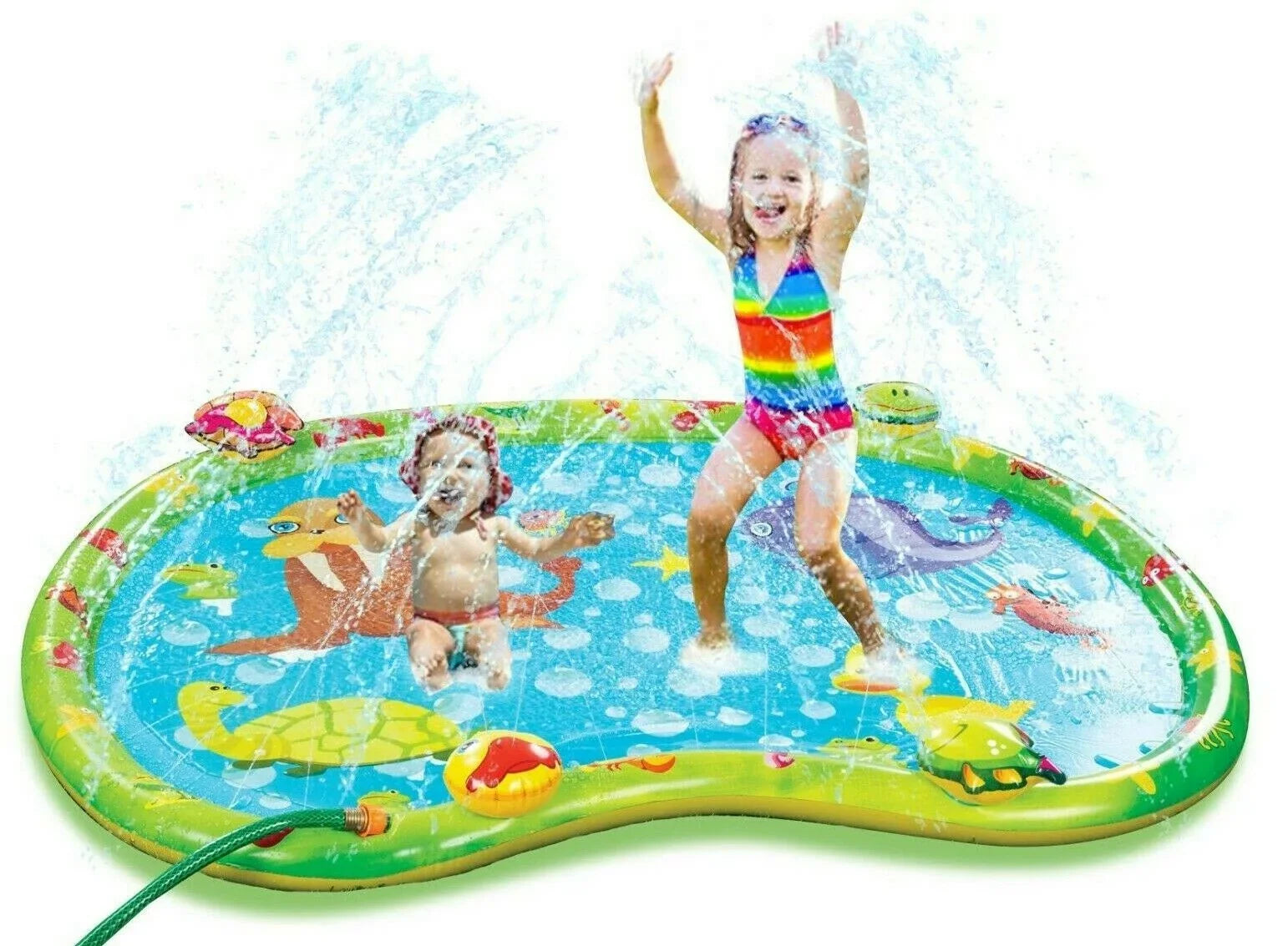 Kids Pool, Sprinkler Pad Splash Swimming Wading Splash Inflatable Outdoor Pad, Splash Pool, Water Mat, Lawn Sprinkler Toys,