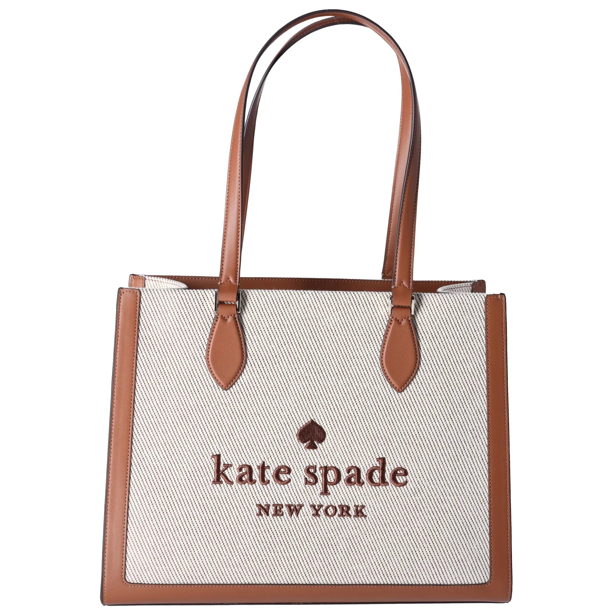 Canvas Leather Shoulder Large KF508 Warm Kate Ellie Spade Tote Gingerbread