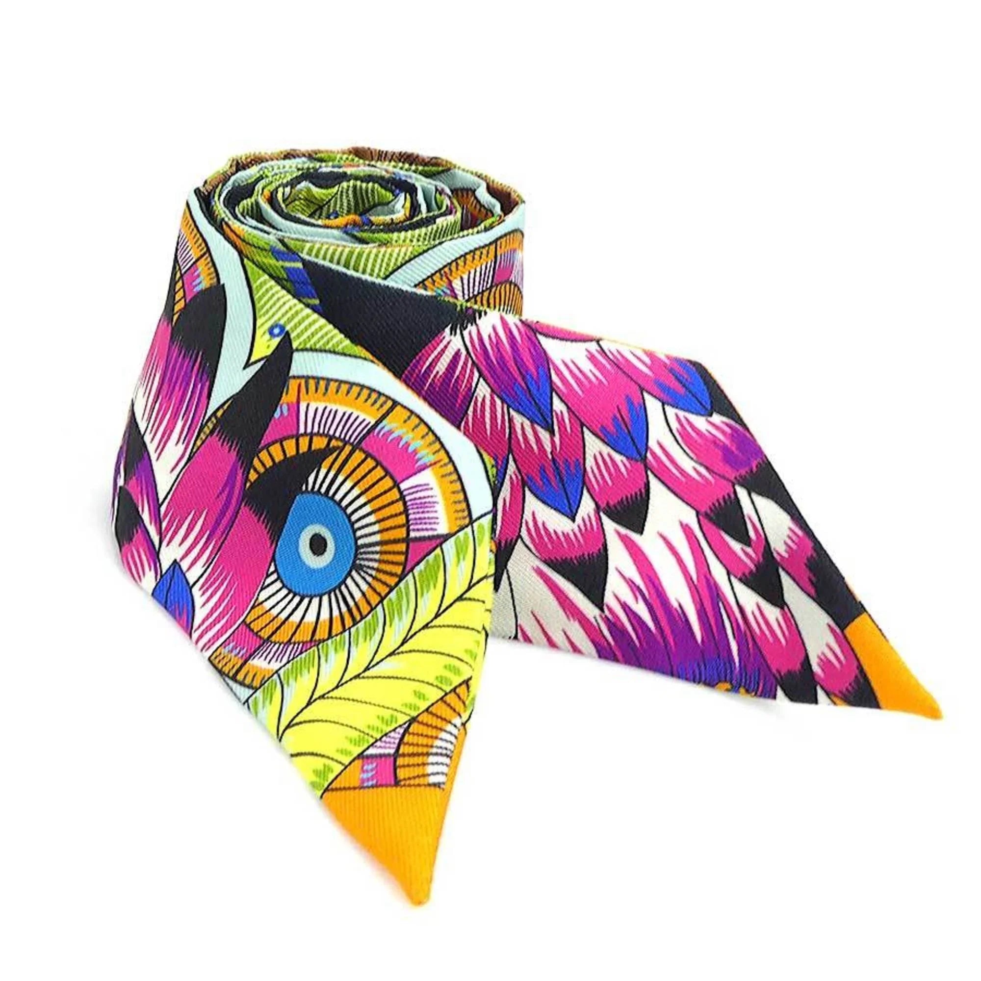 Multicolor Scarf Silk e58471f Twilly Women's Muffler Pre-Owned (Good) Hermes HERMES