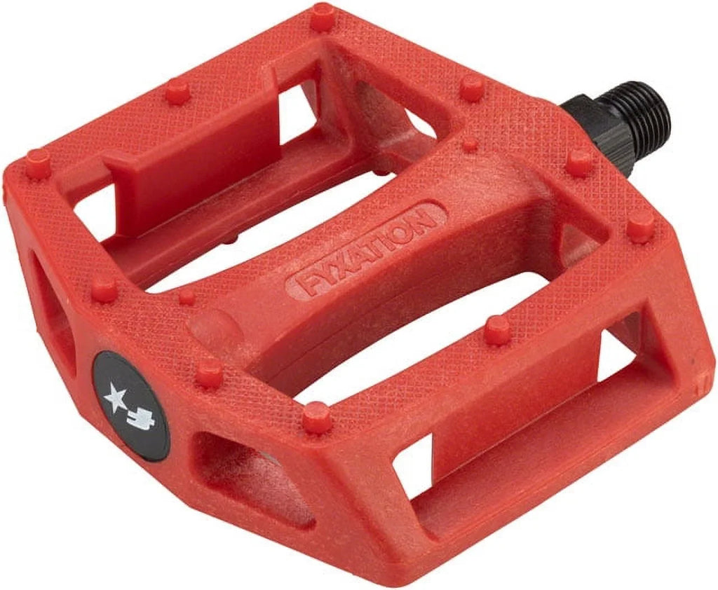 Composite/Plastic, Pedals - Platform, 9/16", Red Gates Fyxation