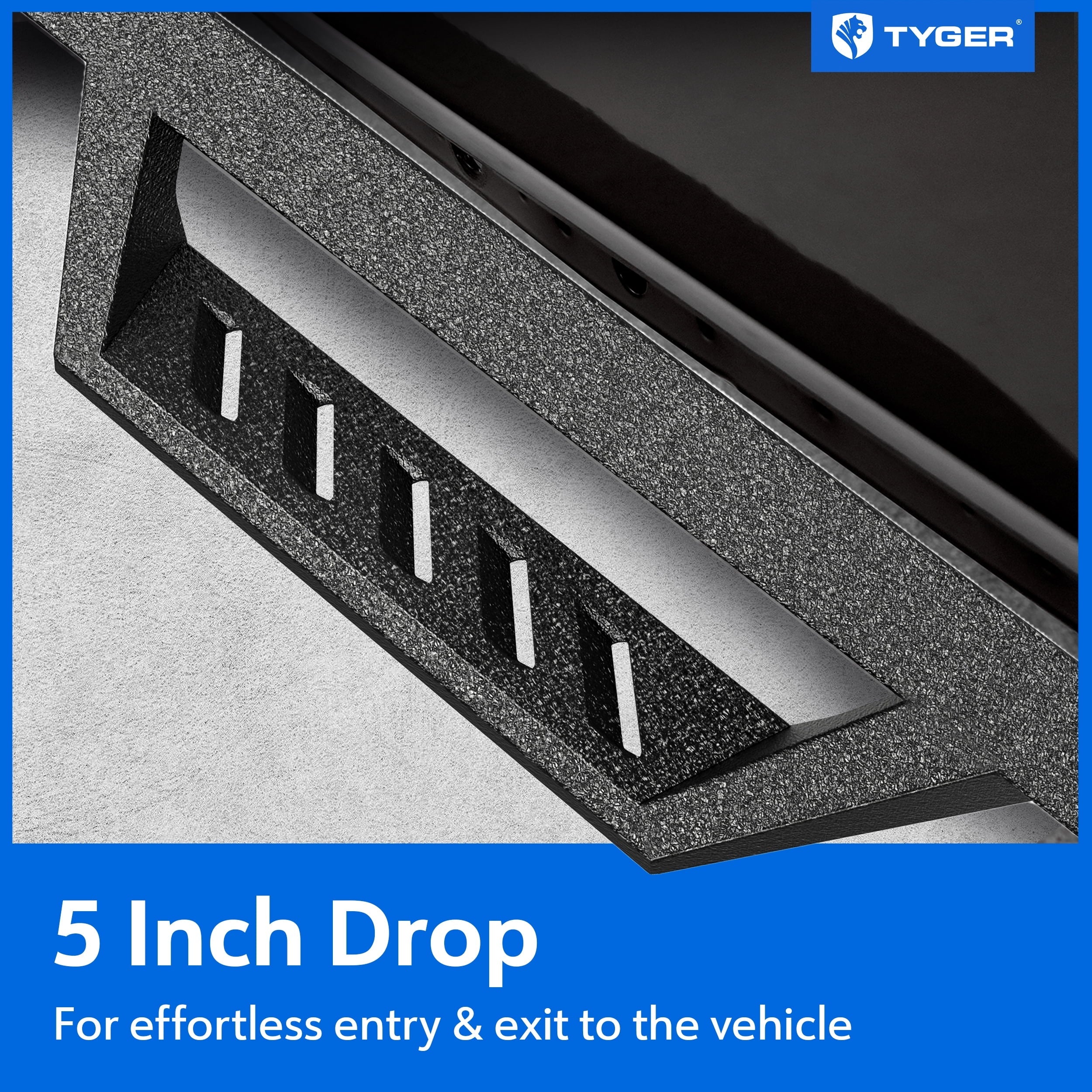 TG-LX3D82348 Tyger 3500; Crew Auto Rail Step Running Bars Cab 1500; Side 2009-2018 LanderX | Nerf | Drop 2500 Ram Board | Compatible Classic 2010-2024 Dodge 2019-2024 with Step