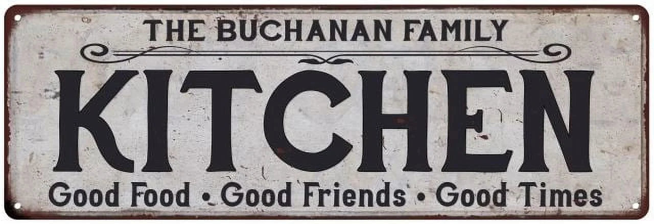BUCHANAN THE Gift Chic KITCHEN 206180039472 Sign Metal 6x18 FAMILY