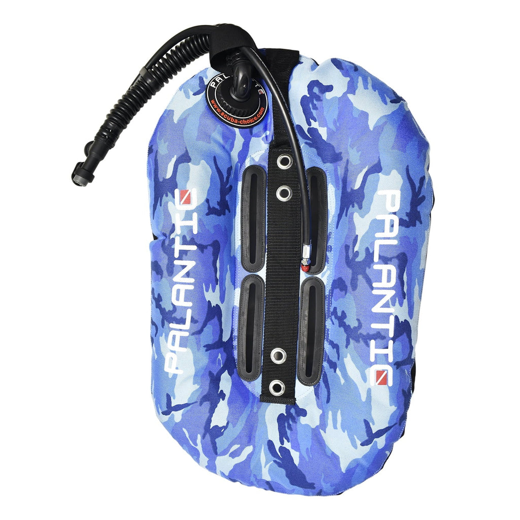 w/ Diving Single Pro Donut Palantic Wing Tank 30lbs, Black Blue Camo Accent Neptune