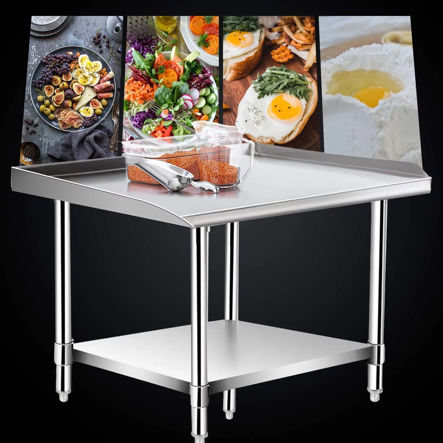 Duty Table for & - Kitchen with Grill Steel Stainless Restaurant Equipment Hotel-Heavy Kitchen Inches Stand - Workstation 24x28 Work BBQ Table Undershelf Home