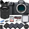 f/4-7.1 R5 RF Camera for IS Lens, Accessories Kit with 256Gb Batteries, 24-105mm LED Canon Light, EOS Card Bundle STM 3 High + Speed Memory Camera Mirrorless