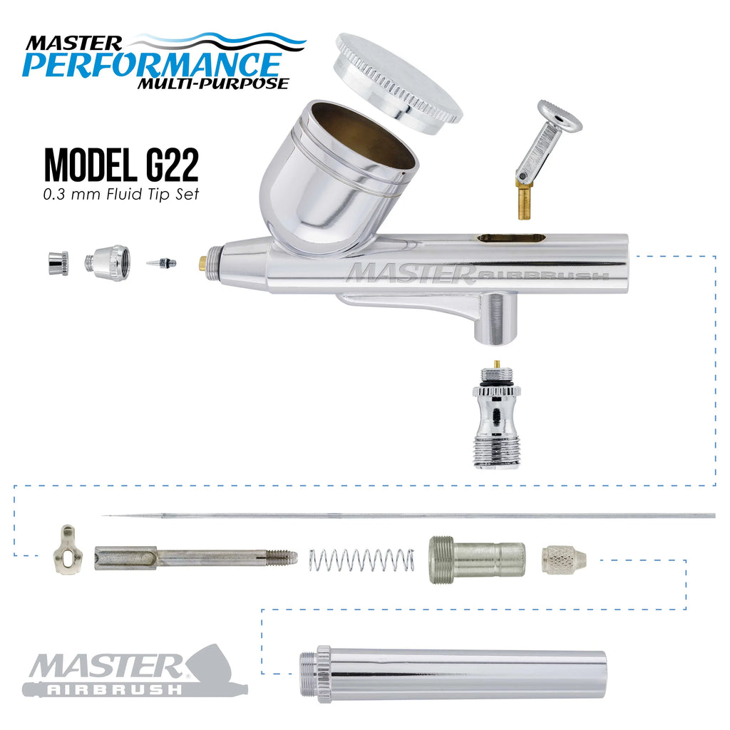 Fan Acrylic Tank Kit Air Gravity with Dual Artist Compressor Airbrush 6 Color Storage Master Feed Set Paint Airbrush,