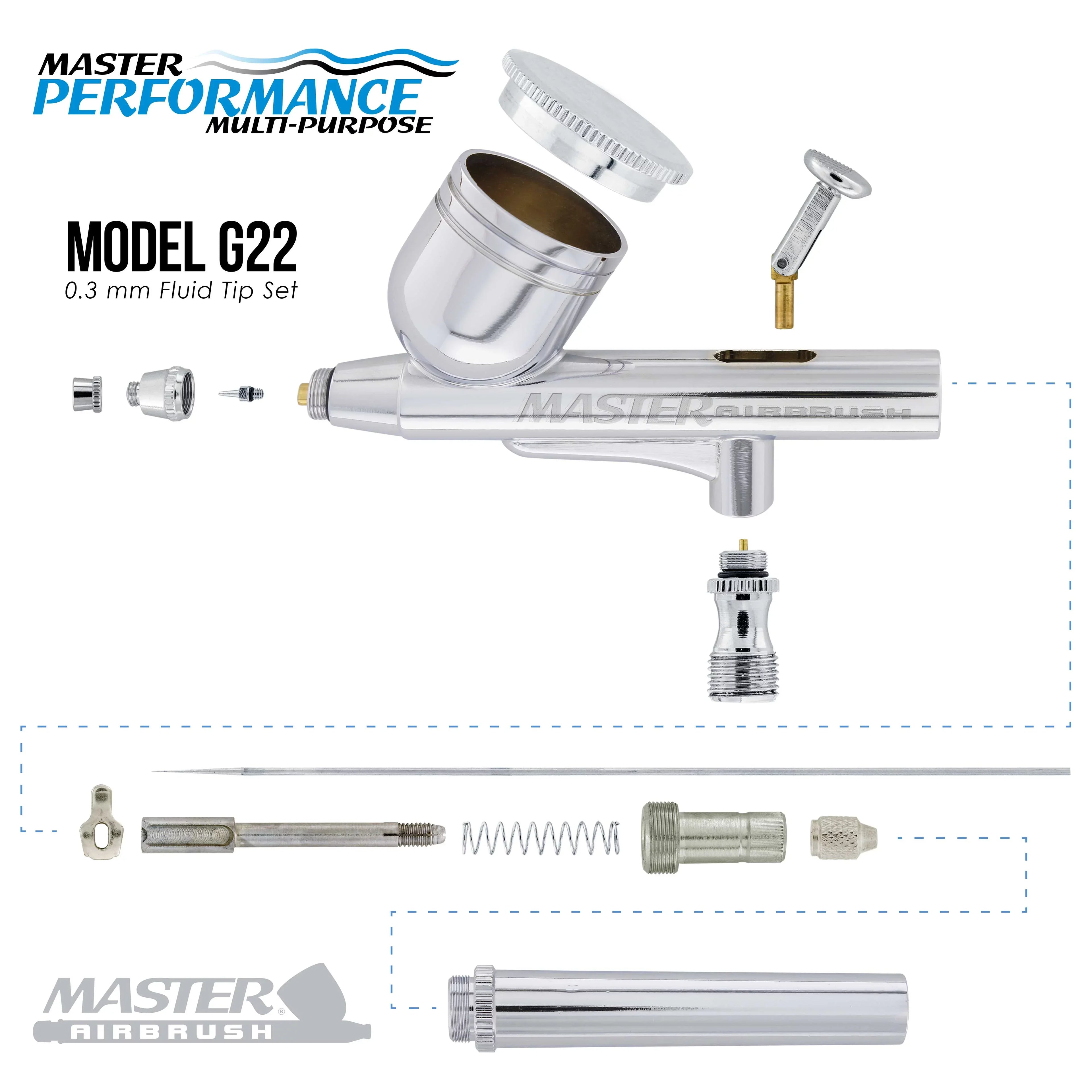 Fan Acrylic Tank Kit Air Gravity with Dual Artist Compressor Airbrush 6 Color Storage Master Feed Set Paint Airbrush,
