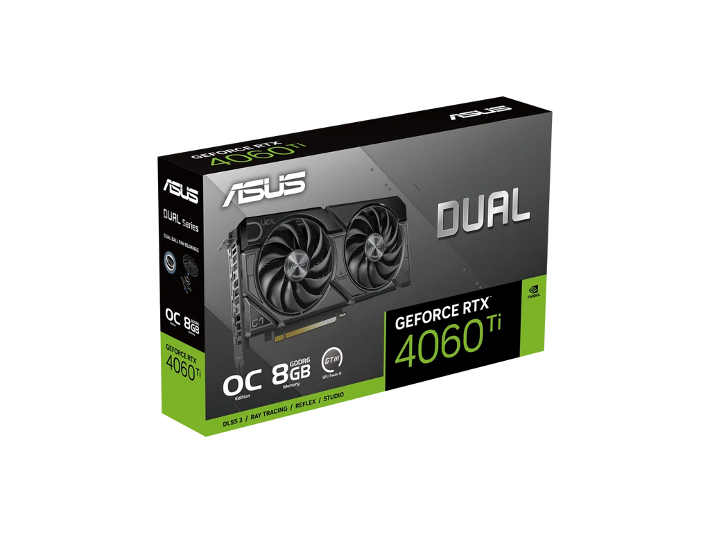 1.4a, Axial-tech Auto-Extreme fan Technology) Dual 4060 design, HDMI 8GB Edition DLSS technology, (PCIe 2.1a, GDDR6 Ti Protective 3, RTX? ASUS 4.0, GeForce DisplayPort 0dB 8GB OC EVO GDDR6, Backplate,